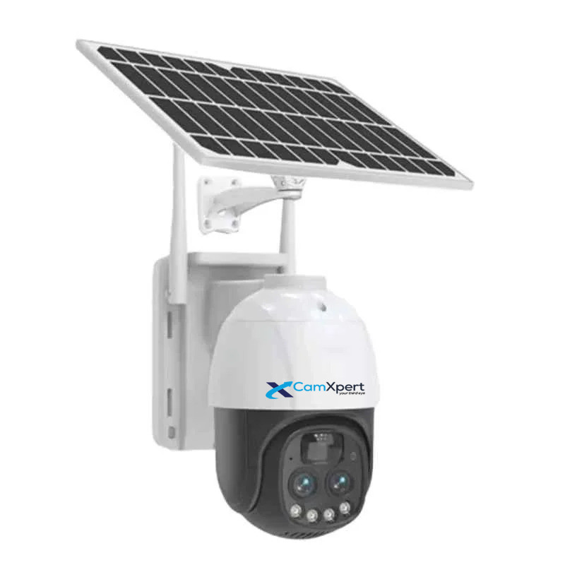 CamXpert CX-4GS3M-10X | 3MP 4G Solar PTZ Camera | 10X Optical Zoom |Ghoomne Wala Outdoor CCTV | Auto-Tracking | Battery + Solar Powered | Two-Way Audio